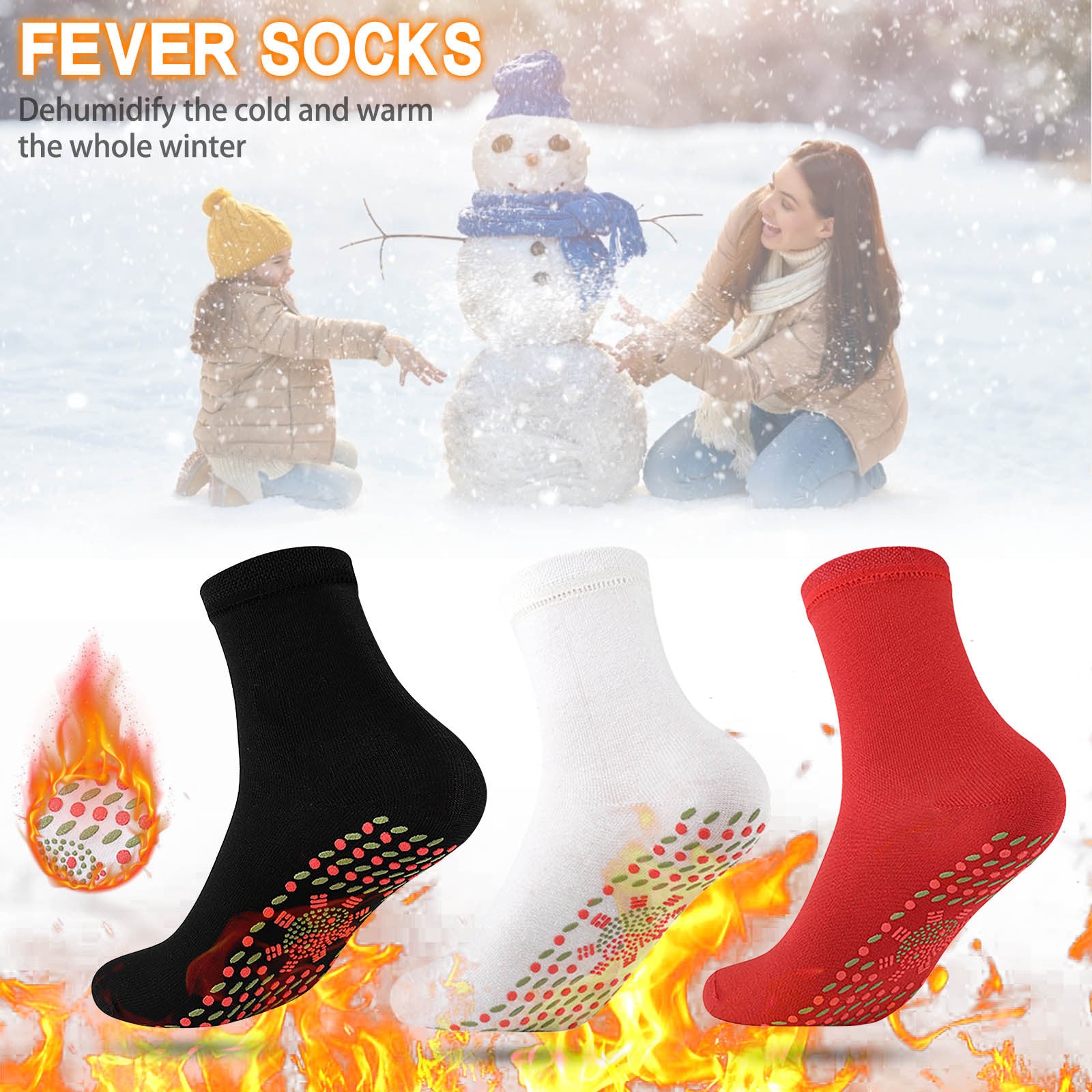 Tourmaline Self-heating Magnetic Socks for Women Men Heated Socks Wormwood Therapy Winter Keep Warm Socks