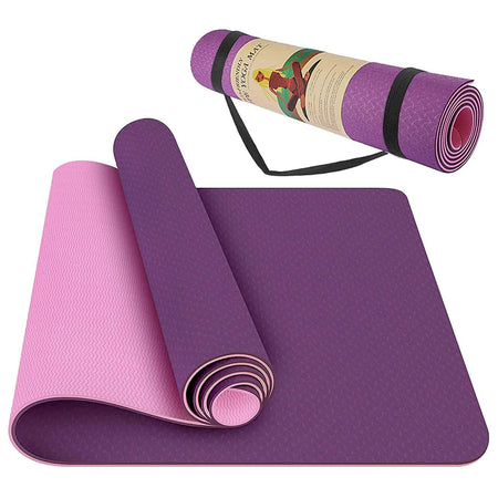 Eco Friendly Yoga Mat Non-slip Pilates Fitness Mats Anti-Tear 1/4" Thick Yoga Mats for Women, Exercise Mats for Home Workout