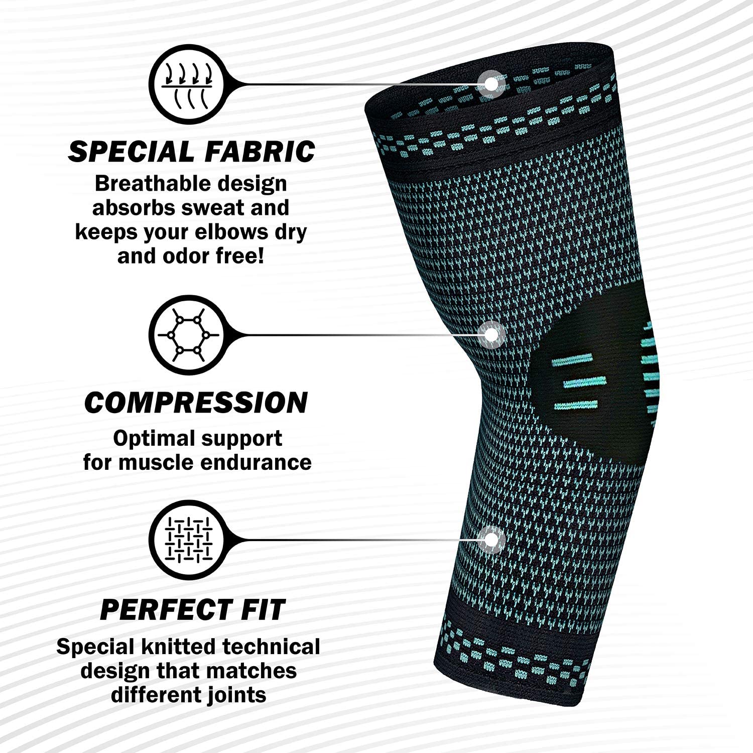 Arm Support Elbow Sleeves Elbow Brace Compression Sleeve for Tennis, Treatment, Workouts, Weightlifting